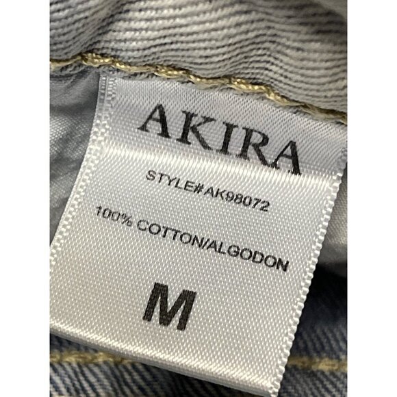 AKIRA Cut Off Daisy Tiger Graphic Ombre Blue Jean Denim Shorts Women's Medium - Picture 7 of 7